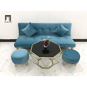 Mua Bộ bàn ghế sa lông giường xanh dương vải nhung nhiều kích cỡ