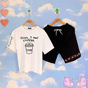 Set đồ bộ Quần Shorts Lửng Kẻ 3 Sọc Quần Ulzzang Ống Rộng Quần Đùi Kẻ Sọc