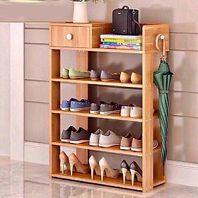 Mua Kệ Gỗ Đựng Giày Dép  Túi Xách  Đồ Dùng Gia Đình 5 Tầng 1 Ngăn Kéo ( Loại Đắt ) Tặng 1 khăn lau tay - Gỗ