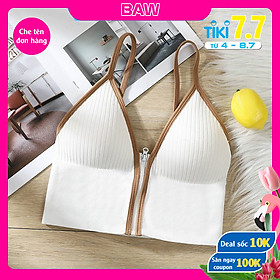 Áo Ngực Không Gọng Chất Liệu Cotton Cao Cấp, Áo Lót Bra Không Gọng dây mảnh Thương Hiệu Baw mã NT730 - Trắng - One size 40-60kg