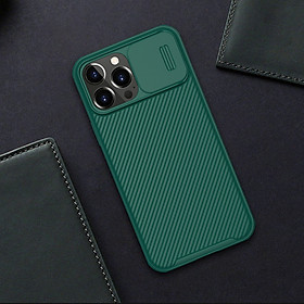 Ốp lưng chống sốc nắp trượt bảo vệ camera cho iPhone 16 / 16 Plus / 16 Pro / 16 Pro Max hiệu Nillkin Camshield - Viền TPU, đệm khí chống sốc, Lưng nhám PC - Hàng nhập khẩu