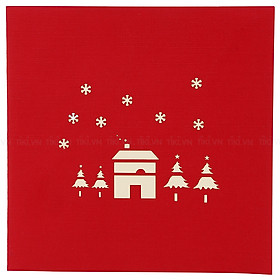Thiệp Nổi 3D Ninrio - Christmas Santa House CN078 (15 x 15 cm) - Màu Ngẫu Nhiên 