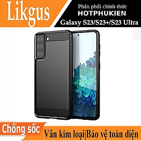 Ốp lưng chống sốc vân kim loại cho Samsung Galaxy S23 / Galaxy S23+ / Galaxy S23 Plus / Galaxy S23 Ultra hệu Likgus (chống va đập, chất liệu TPU cao cấp) - Hàng nhập khẩu