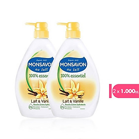 Combo 2 Sữa tắm chiết xuất sữa và hoa vani Monsavon (1000ml x2)