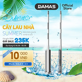 Cây lau nhà tự vắt thông minh , chổi lau nhà xoay 360 độ , có thể tự giặt , vắt khô và tự gấp gọn không cần dùng bàn tay tác động - thiết kế không phải dùng kẹp tường mà vẫn có thể dựng đứng độc lập giúp tiết kiệm không gian - DAMAS Plus M245