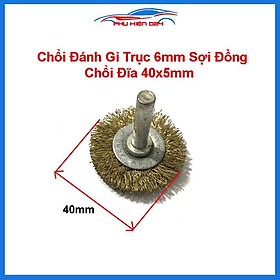 Mua Chổi đánh gỉ trục 6mm sợi đồng chổi chụm đĩa cho bề mặt kim loại