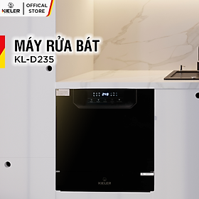 Máy rửa chén bát KIELER KL-D235 công nghệ sục khí Ozone kết hợp tia UV, diệt khuẩn tới 99% gồm 2 ngăn chứa và 1 ngăn giỏ - Hàng Chính Hãng