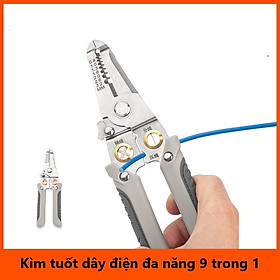 Hình ảnh Kìm tuốt dây đa năng xuất Nhật ,kềm cắt kèm bấm cos dây tách vỏ xoắn dây cho thợ điện bằng thép không gỉ