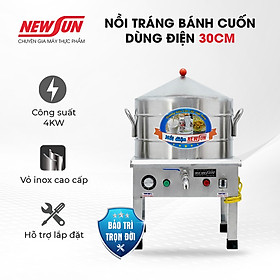 Nồi Tráng Bánh Cuốn 30cm, Tráng Mỏng Đều, Chất Liệu Inox Cao Cấp Bền Đẹp