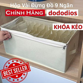 Mua  12 Ngăn - Có Nắp Là Khóa Kéo Cao Cấp  Hộp vải đựng quần áo chia ngăn dododios chất liệu vải không dệt giỏ đựng quần áo đồ lót chia 9 và 11 ngăn mềm  hộp vải chia ngăn đựng quần áo có nắp - Chính hãng dododios