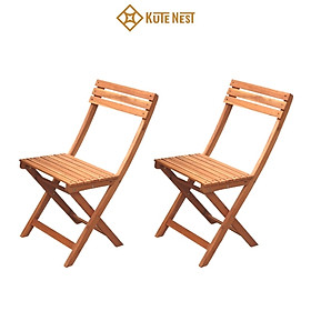 Mua  Kute Nest  Bộ 2 ghế gỗ tràm gấp gọn dùng cho ban công  sân vườn – Hai kiểu dáng chân thẳng hoặc chân cong màu nâu vàng – KT dài (38 – 44)  x rộng 31 x cao (45 – 81) cm