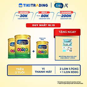 [Tặng 1 lon 830g cùng loại] Bộ 2 Lon Sữa bột Enfagrow A+ Neuropro 4 Vị thanh mát với dưỡng chất DHA & MFGM cho trẻ từ 2–6 tuổi– 1.7kg