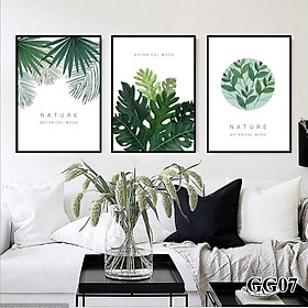 Bộ tranh treo tường phong thủy trang trí nội thất hình lá cây thiên nhiên đẹp và giá rẻ