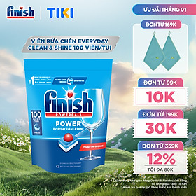 Viên Rửa Chén Bát Hương Chanh Finish Powerball Power All In 1 Max - Túi 100 viên siêu tiết kiệm