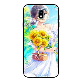 Ốp Lưng in cho Samsung J7 Pro Mẫu Nàng Váy Trắng Hướng Dương̣ - Hàng Chính Hãng