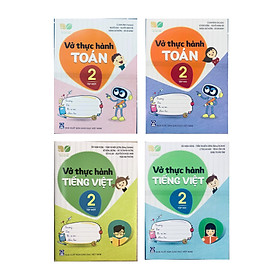 [Download Sách] Combo 4 Cuốn Vở Thực Hành Toán + Tiếng Việt Lớp 2 (Tập 1+2)