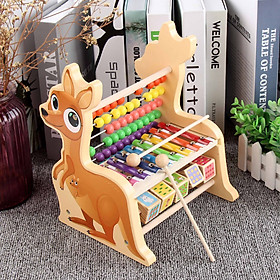 Bộ đồ chơi đàn kết hợp bàn tính hình chuột túi MK - đồ chơi thông minh bằng gỗ