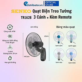 Quạt Treo Tường Senko Có Remote TR1628 - Giao Màu Ngẫu Nhiên - Hàng Chính Hãng