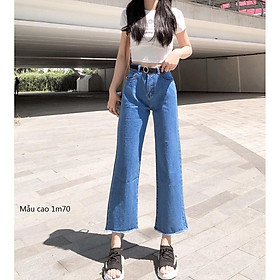 QUẦN JEAN DÀI ỐNG RỘNG LƯNG TRƠN BASIC - QUẦN BÒ NỮ CULOTTES SUÔNG N - T 66