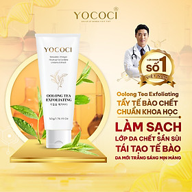 Tẩy tế bào chết da mặt Yococi giúp làn da được tươi sáng mịn màng hơn Oolong Tea Exfoliating giúp 50g