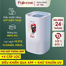 Mua Máy lọc không khí Nhật Bản FUJIHOME Nhập Khẩu 4 cấp điều khiển bằng app  bộ lọc bụi mịn PM2.5 - khử mùi - loại bỏ vi khuẩn vi rút cảm biến hiển thị màu sắc