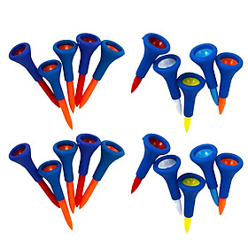 25 Pieces 1.7'' + 2.1'' (4.2cm + 5.4cm) Durable Golf Tees w/ Soft Rubber Cushion Top, Lightweight, Won't Break All the Time, Easy to Carry Around