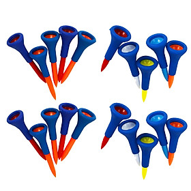 20x Durable Soft Rubber Cushion Top Golf Tees Random Color Short+Medium