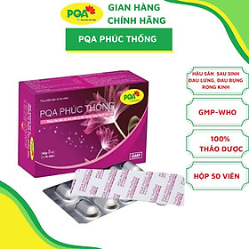 Phúc Thống PQA Giúp Bổ Huyết, Hỗ Trợ Điều Hòa Kinh Nguyệt, Các Triệu Chứng Đau Bụng Kinh Hộp 50 Viên