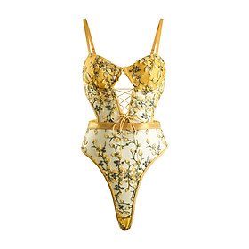 Lingerie Bodysuit Đồ Lót Nữ Liền Thân Nâng Ngực Chất Liệu Ren Thêu Hoa Cao Cấp