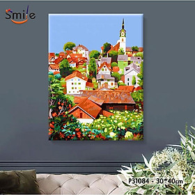 Mua Tranh treo tường tô màu số hóa Smile những mái nhà rực rỡ P31084