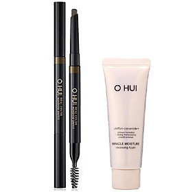 Combo Chì kẻ mày OHUI Real Color Eyebrow Pencil và Sữa rửa mặt OHUI Miracle Foam 40ml