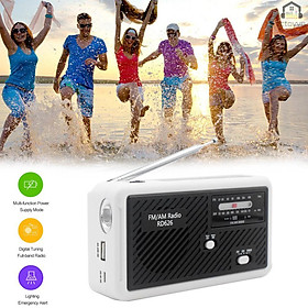 Bộ radio kỹ thuật số RD626 FM AM hai băng tần sạc pin năng lượng mặt trời 1000mAh có đèn LED