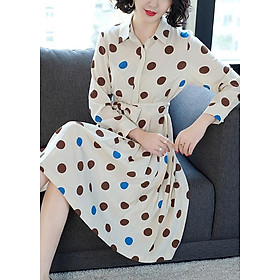 Đầm Xòe Họa Tiết Bi  BY4311A - Kem (Size