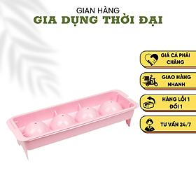 Mua Khay Nhựa Làm Đá 4 Viên Tròn Có Nắp Hole Hàn Quốc KT: 26x9 Cm