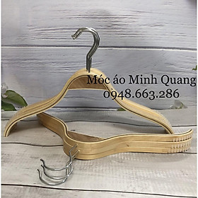 Mua combo 10 móc gỗ tre-móc gỗ tre màu vàng-mắc treo quần áo bằng gỗ