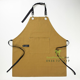 Mua Tạp dề vải kaki phối da có khóa gài tiện lợi