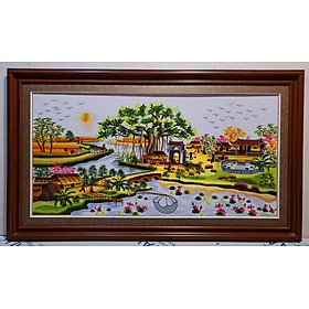 Mua TRANH THÊU PHONG CẢNH QUÊ HƯƠNG
