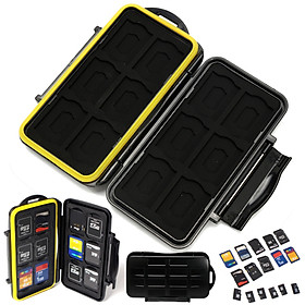 Waterproof 12 SD+12 TF Cards Box Memory Card Case Holder Protector Hard Pouch