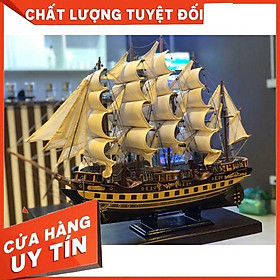 Mô Hình Thuyền Buồm Cao Cấp Nhất Dài 80cm Gỗ Muồng Đen