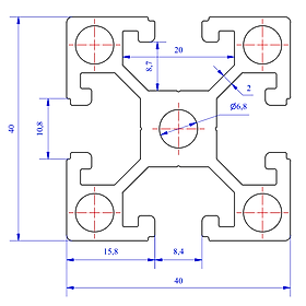 Nhôm định hình 40x40 (LWA-441481747) - Miễn phí cắt theo kích thước yêu cầu (Giá đã bao gồm VAT)