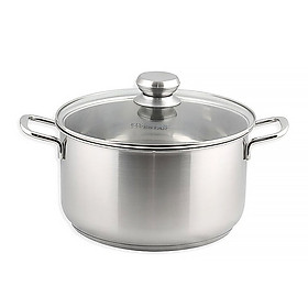 Nồi Inox 430 Bếp Từ 3 Đáy Nắp Kính Fivestar