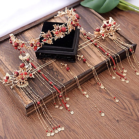 Chinese Traditional Bridal Jewelry Set Hair Comb Pins for Wedding Photograph