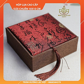 Hộp Gấm Cao Cấp Chuyên Đựng Vòng Tay Trầm Hương, Vòng Đá Phong Thủy - Hộp Vuông KT 10x10x5CM