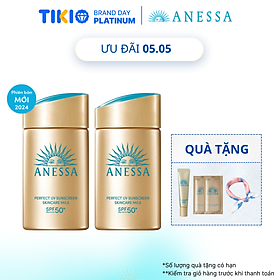 Bộ đôi Kem chống nắng dạng sữa dưỡng da kiềm dầu bảo vệ hoàn hảo (Anessa Gold Milk 60ml x2)