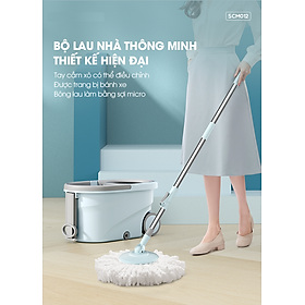 Mua Bộ cây lau nhà thông minh xoay 360 độ SCM012 có bánh xe và tay cầm xô