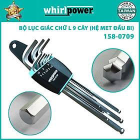 BỘ LỤC GIÁC CHỮ L 9 CÂY (HỆ MET ĐẦU BI) WHIRLPOWER