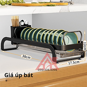 Mua Kệ Để Chén Bát Đĩa Thép Carbon  Giá Úp Bát Đĩa Thớt 2 Tầng Có Khay Hứng Nước Đa Năng Tặng Kèm