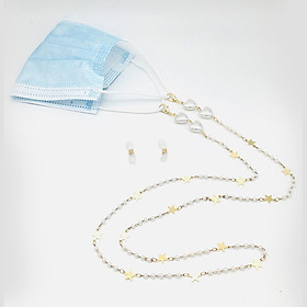 Chain kính dây chuyền khẩu trang mặt nạ ngôi sao trái tim phong cách Hàn Quốc strap đeo airpod sáng tạo thời trang