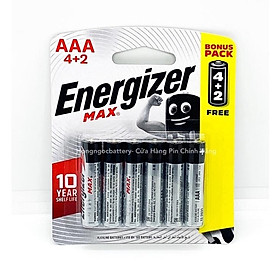 Vỉ 6 Viên Pin AA , Pin AAA Energizer Max 1,5V Alkaline - Hàng chính hãng