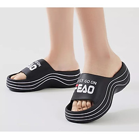 Dép quai ngang,dép bánh mì nữ,dép nữ đế Cao 5cm siêu đẹp , chất liệu siêu bền không ngấm nước,đế lượn sóng in chữ